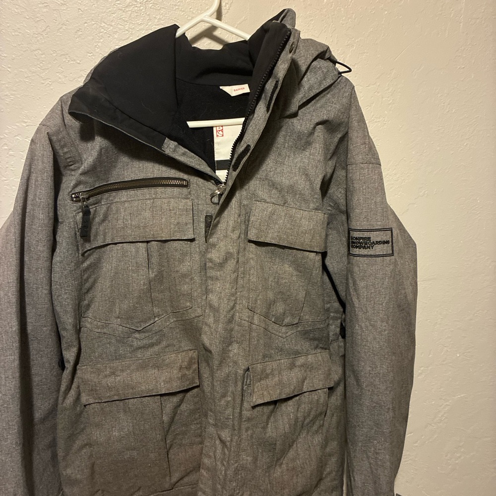 Men's Gray Ski Jacket with Hood